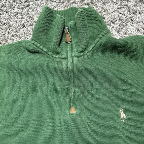 Vintage Polo Ralph Lauren 1/4 Zip Men's S Green Long Sleeve - Picture 7 of 7